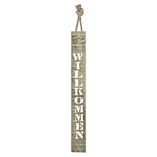 Wandobjekt Willkommen (10 x 78 cm, Holz)