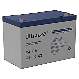 Batería de gel solar Ultracell (75 Ah, L x An x Al: 16,8 x 25,9 x 21,4 cm)