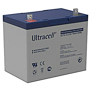 Batería solar AGM Ultracell (75 Ah, L x An x Al: 16,8 x 25,9 x 22,8 cm)