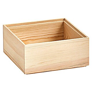 Zeller Aufbewahrungsbox (L x B x H: 15 x 15 x 7 cm, Holz, Braun)