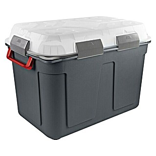 Sunware Aufbewahrungsbox Q-Line (L x B x H: 79 x 54,5 x 54,5 cm, Wasserdicht, Kunststoff, Transparent/Anthrazit)