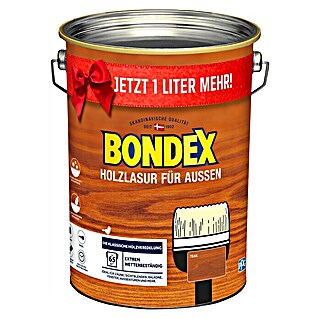 Bondex Holzlasur für Außen (Teak, Seidenmatt, 5 l, Lösemittelbasiert)