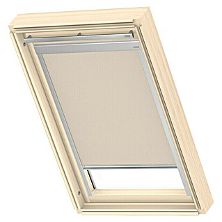 Velux Dachfensterrollo Classic DBL C02 4230 (Farbe: Beige - 4230, Farbe Schiene: Aluminium, Manuell)