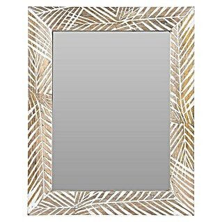 Espejo con marco Carving (40 x 50 cm, Marrón/Blanco)