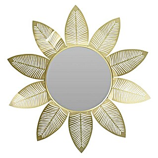 Espejo redondo Flor (Diámetro: 55 cm, Oro)