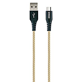 Schwaiger USB-Ladekabel (1,2 m, USB A-Stecker, USB Micro-B-Stecker, Hanfbraun)
