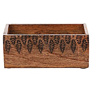 Caja de madera Mango Hojas (L x An x Al: 21 x 8,5 x 12 cm, Madera)