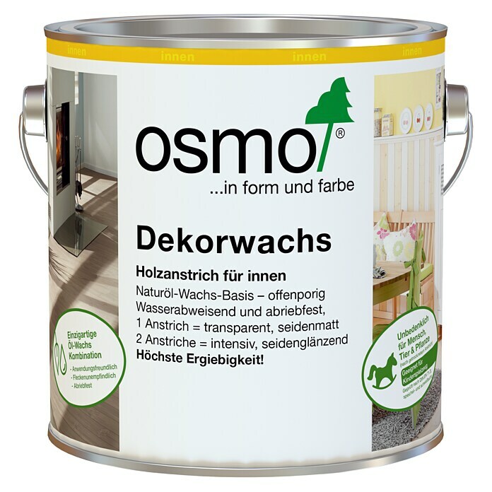 Osmo Dekorwachs (Mahagoni, 375 ml, Seidenglänzend, Naturöl-Wachs-Basis)