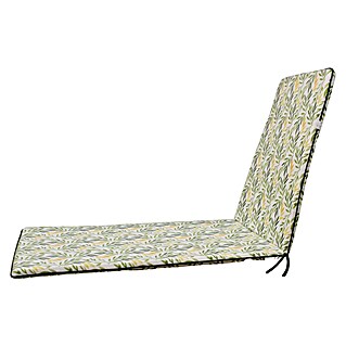Cojín para tumbona Olivo (L x An x Al: 190 x 65 x 5,5 cm, Verde/Amarillo, 50% algodón y 50% poliéster)