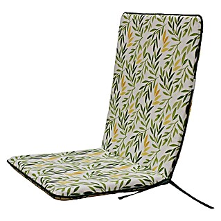 Cojín para silla con respaldo alto Olivo (95 x 45 x 3,5 cm, Verde/Amarillo, 50% algodón y 50% poliéster)