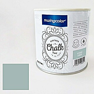 swingcolor Pintura de tiza Chalk Paint (Verde Anna, 500 ml, Mate)