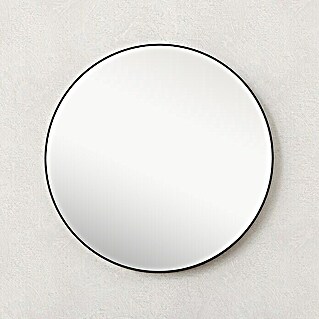 Espejo redondo Izaro (Diámetro: 80 cm, Negro)