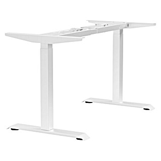 Tischgestell E-MORE 2M2S (Breitenverstellbar: 1 100 mm - 1 800 mm, Höhenverstellung: 700 mm - 1 180 mm, Weiß, Stahl)
