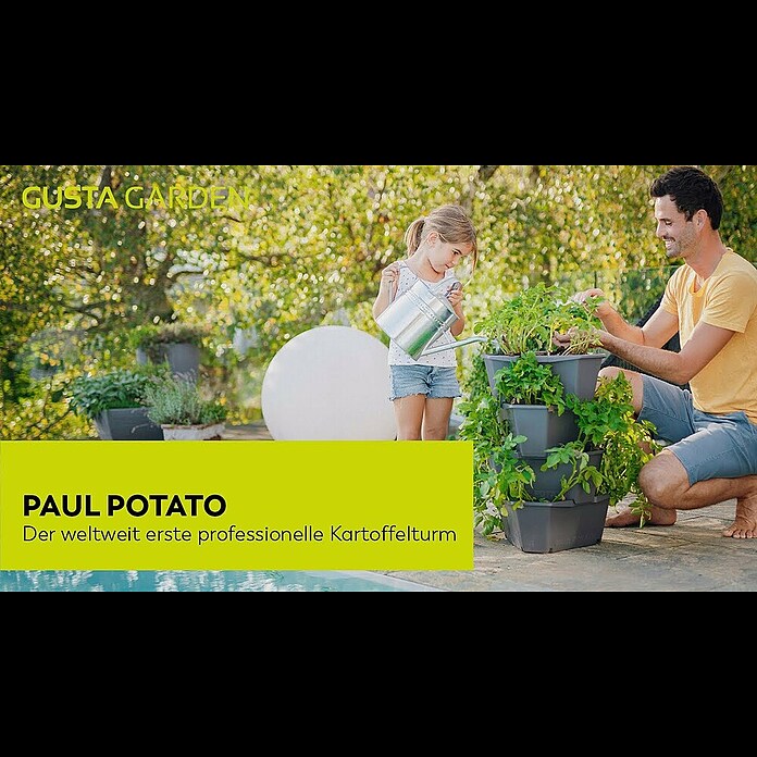 Gusta Garden Pflanzturm Paul Potato (44 x 44 x 65 cm, Anthrazit) | BAUHAUS | Pflanzkübel