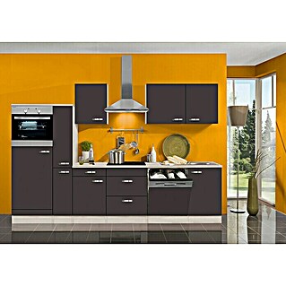 Optifit Küchenzeile Faro 3082CK-9 (Breite: 300 cm, Mit Elektrogeräten, Anthrazit)