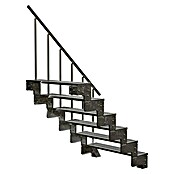 Dolle Außentreppe Gardentop Gitterrost (Breite: 100 cm, 6 Stufen, Farbe Stufen: Silber, Geschosshöhe: 108 - 132 cm)