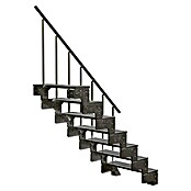 Dolle Außentreppe Gardentop Gitterrost (Breite: 80 cm, 7 Stufen, Farbe Stufen: Silber, Geschosshöhe: 126 - 154 cm)