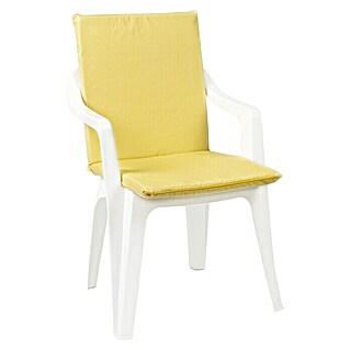 Cojín para silla con respaldo alto (95 x 45 x 3,5 cm, Mostaza, 70% loneta de algodón y 30% poliéster)
