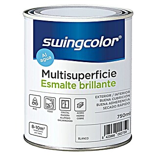 swingcolor Esmalte de color Multisuperficie (Blanco, 750 ml, Brillante)