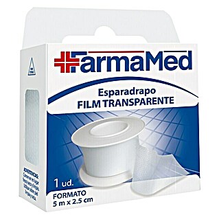 FarmaMed Esparadrapo Film (L x An: 5 m x 2,5 cm, Transparente, Específico para: Cubrir vendajes)