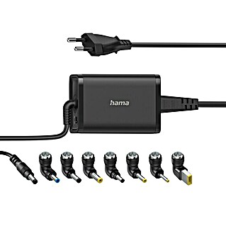 Hama Cargador universal para portátil (7 conectores, Negro, L x An x Al: 3,1 x 5,5 x 1,2 cm)