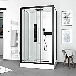 Cabina de ducha Urban 2 (90 x 115 x 215 cm, Blanco/Negro)