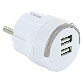 Schwaiger USB-Ladeadapter (Weiß/Grau, 2-fach)
