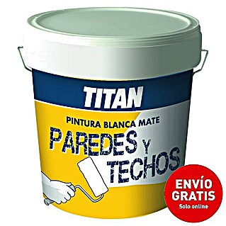 Titan Pintura para paredes y techos (Blanco, 15 l, Mate)