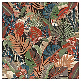 Rasch Tropical House Vliestapete Dschungel (Rot, Floral, 10,05 x 0,53 m)