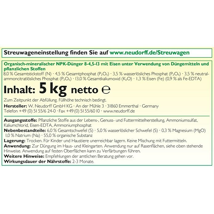 Neudorff Rasendünger Spezial Mooslos Glücklich (5 kg)
