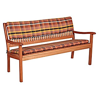 Doppler Bankauflage Sitzkissen (Orange Kariert, L x B x H: 110 x 45 x 6 cm, 55 % Polyester, 45 % Baumwolle)