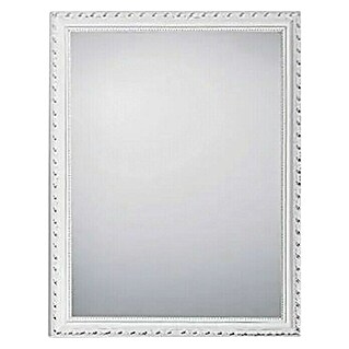 Ogledalo s drvenim okvirom Loreley (Š x V: 34 x 45 cm, Bijela boja)