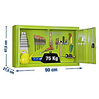 Simonrack Armario para herramientas Cabinet (L x An x Al: 27,5 x 90 x 67,5 cm, Capacidad de carga: 75 kg/balda, Verde)