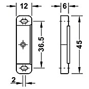 Häfele Magnetverschluss (Haftkraft: 5 kg, L x B x H: 15 x 13,5 x 45,5 mm, Weiß)