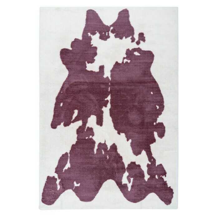 Kayoom Hochflorteppich Kuh (Lilac/Weiß, 230 x 160 cm, 100 % Polyester)