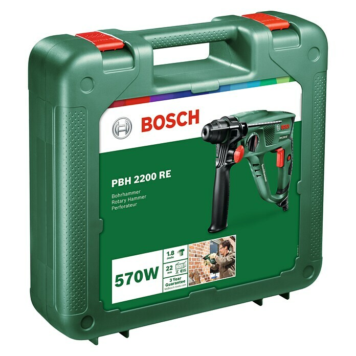 Bosch Bohrhammer PBH 2200 RE (570 W, Max. Schlagzahl: 5.000/min)