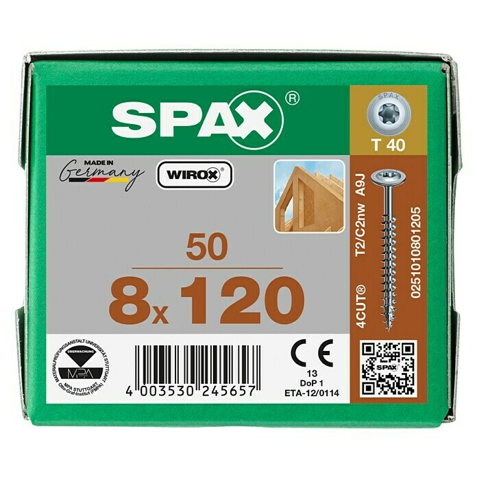 SPAX HI.FORCE  8X120BOX 50 ST.