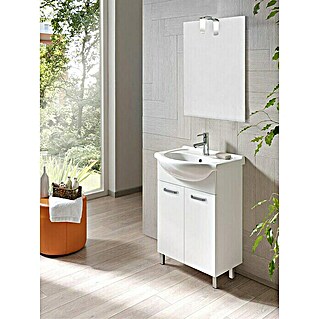 Riva Conjunto de mueble de baño Solo (55 cm, Blanco, Muy brillante)