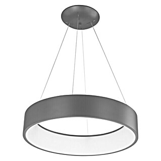 WOFI Pure LED-Pendelleuchte rund (32 W, Ø x H: 45 x 11 cm, Grau, Warmweiß)