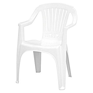 Vrtna stolica koja se može slagati jedna na drugu Kios (Bijele boje, Materijal: Plastika)