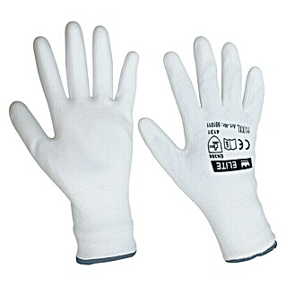 Fijngebreide handschoenen Elite (Grootte: 10, Wit)