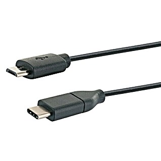 Schwaiger Kabel adaptera USB 3.1 C na Micro USB (Crne boje, USB C na Micro USB, 1 m)