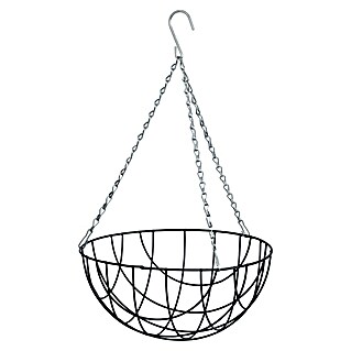 Nature Hanging basket (Ø x h: 30 x 16, Zwart, Metaal)