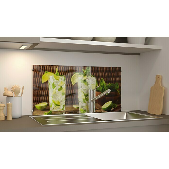 CUCINE Küchenrückwand (Caipirinha, 80 x 40 cm, Stärke: 6 mm, Einscheibensicherheitsglas (ESG))