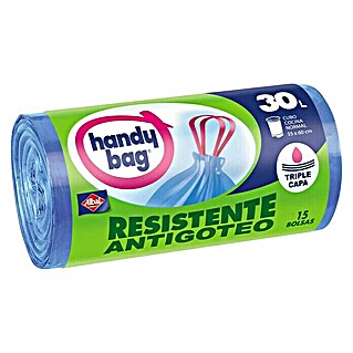 Handy bag Bolsas de basura Antigoteo (30 l, 15 uds., Azul)