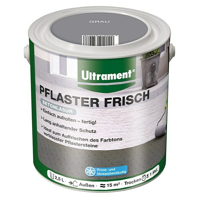 Ultrament Betonlasur Pflaster Frisch (Grau, 2,5 l)