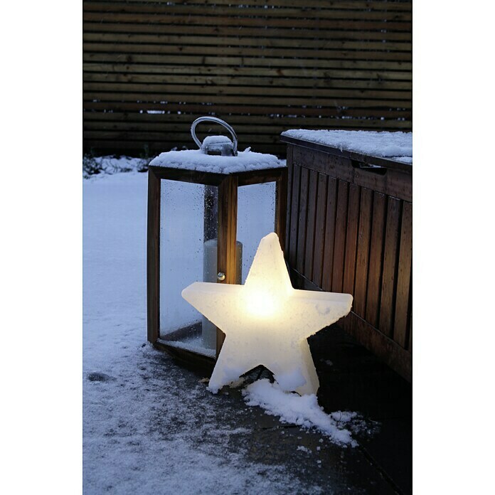 8 Seasons Design Shining LED-Solar-Weihnachtsleuchte Star Mini (Weiß, Durchmesser: 40 cm)