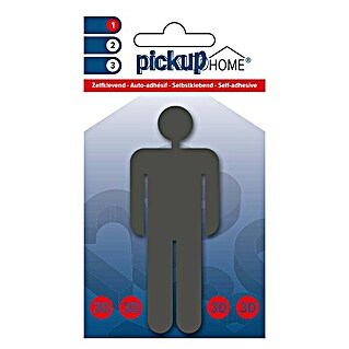 Pickup 3D Home WC-Aufkleber (Motiv: Herren, Grau, Höhe: 10 cm)
