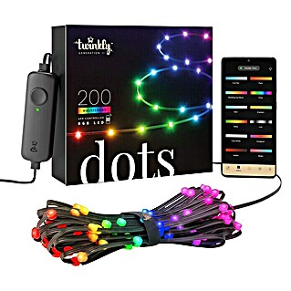 Twinkly LED traka Dots (Crne boje, Područje uporabe: U zatvorenom, 10 m, 200 žaruljica, Boja svjetla: RGB)
