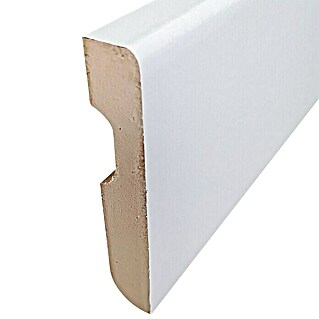 Rufete Pack de zócalo de melamina (Blanco, 2,24 m x 14 mm x 70 mm, Redondeado)